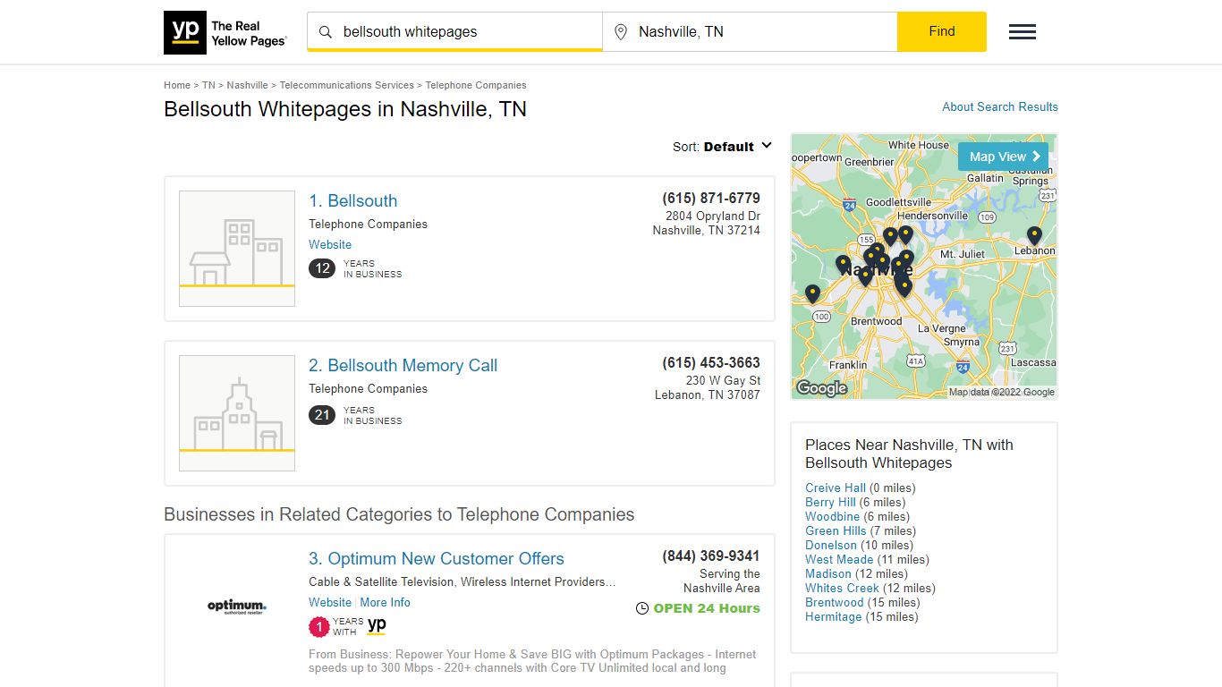 Bellsouth Whitepages in Nashville, TN with Reviews - YP.com - Yellow Pages